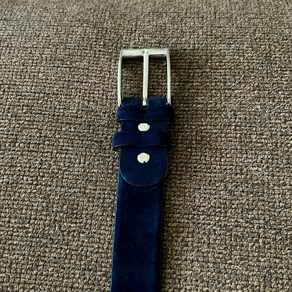 Emilio Franco suede belt. Says 52 but I am a 34 and it fits me perfect.